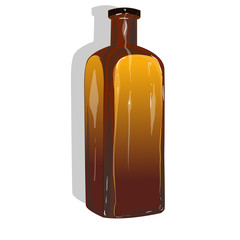 old brown bottle vector
