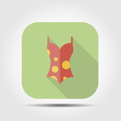 swimsuite flat icon with long shadow