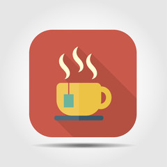 tea flat icon with long shadow