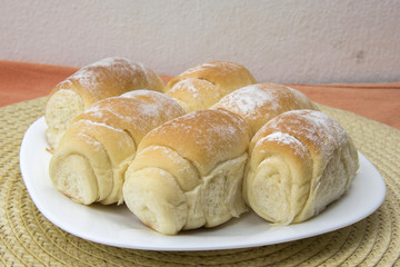 Some fresh bread on the table.