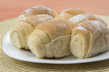 Some fresh bread on the table.