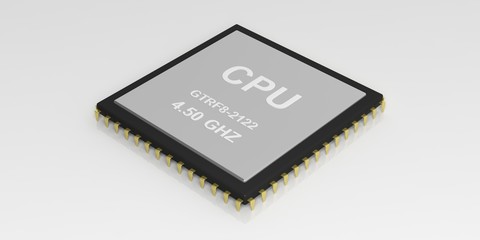 Cpu processor. 3d illustration