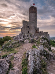 Ruins of medieval castle in Checiny