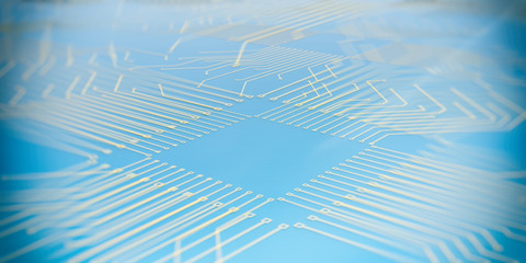 Obraz premium Electronic circuit. 3d illustration
