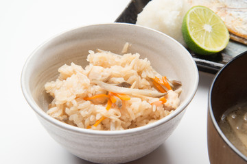 japanese autumn food, sanma, tonjiru, takikomi gohan