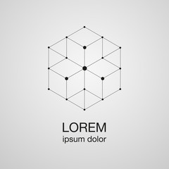 simple hexagon logo design concept, vector logo template