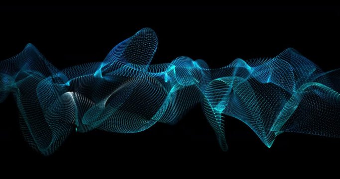 Futuristic Particles Wave Abstract Background - Creative Design Element.