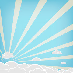 Vector cloud on blue background