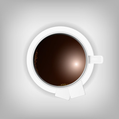 Cup of coffee on a  background. vector illustration