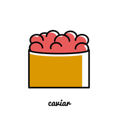 Line art caviar icon.