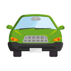 car automobile vehicle transportation auto front view vector illustration