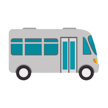 microbus transport vehicle bus van wagon vector illustration