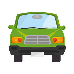 car automobile vehicle transportation auto front view vector illustration