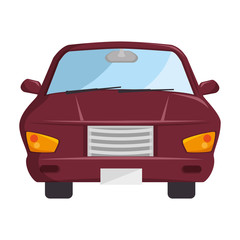 car automobile vehicle transportation auto front view vector illustration