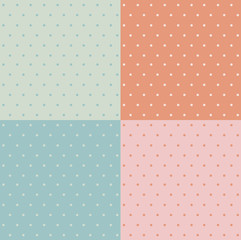 Set of retro patterns with polka dots