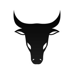 bull animal  taurus zodiac horned symbol silhouette vector illustration