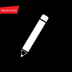 Vector pencil icon in flat style