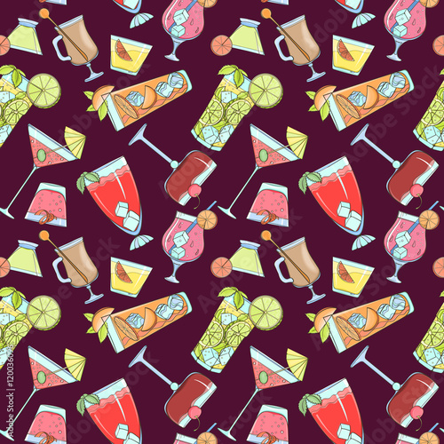 Seamless Cocktail Pattern Stock Vector Illustration Of Banner 44730099
