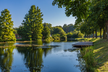 Obraz premium Park around the castle in Mosonmagyarovar