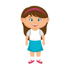 girl smiling happy child kid face cartoon vector illustration