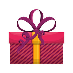 gift present box ribbon package decoration colorful. Vector illustration