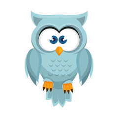 owl bird  cartoon animal nature cute wisdom vector illustration