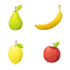 Vector cartoon fruit set