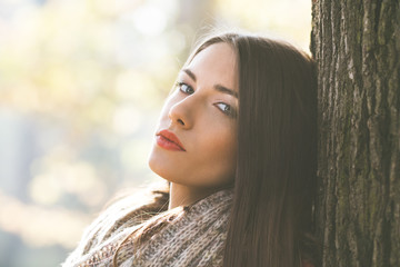 Fototapeta premium Portrait of a beautiful brunette woman.