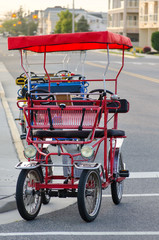 Fototapeta na wymiar Tourist Bicycle parked on the street