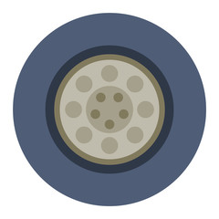 Car wheel cartoon flat vector