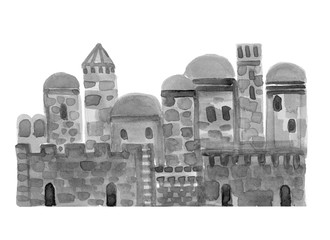 Old City, Illustration,Sketchб  Middle East Town