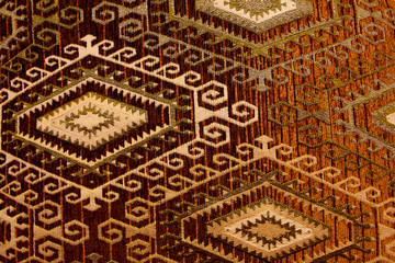 Fabric with geometric forms seen from above