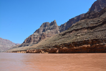 Fototapeta na wymiar Grand Canyon and Colorado River - landscape from boat