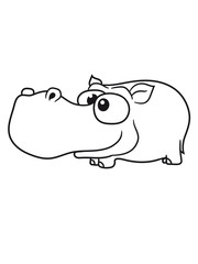 comic cartoon design sweet little cute baby hippo happy child