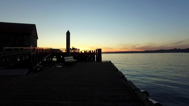 Sunset on a Dock Stabilized Gimbal Shot