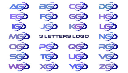 3 letters modern generic swoosh logo AGD, BGD, CGD, DGD, EGD, FGD, GGD, HGD, IGD, JGD, KGD, LGD, MGD, NGD, OGD, PGD, QGD, RGD, SGD, TGD, UGD, VGD, WGD, XGD, YGD, ZGD