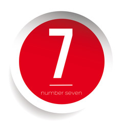 Number seven vector label red