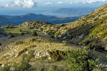 Fototapeta na wymiar Panoramic view of Mountain of Lefkada and sea, Ionian Islands, Greece