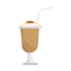 iced coffee drink cold beverage straw  vector illustration