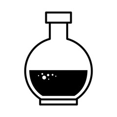 florence flask bottle liquid chemical chemistry laboratory scientific object vector illustration