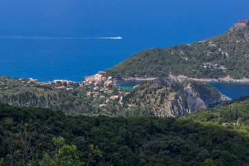 Fototapeta na wymiar Assos village and beautiful sea bay, Kefalonia, Ionian islands, Greece