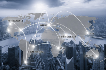 Virtual interface connection map of global partner connection