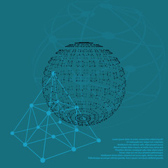 Polygonal Element. Sphere with Lines and Dots