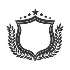 Obraz premium shield ornament stars wreath decoration stamp vector illustration