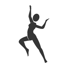 yoga body female position exercise fitness silhouette vector illustration 