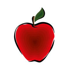 red whole apple fruit food agriculture healthy lifestyle vector illustration