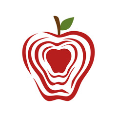 line red  apple shaped fruit food agriculture healthy lifestyle vector illustration