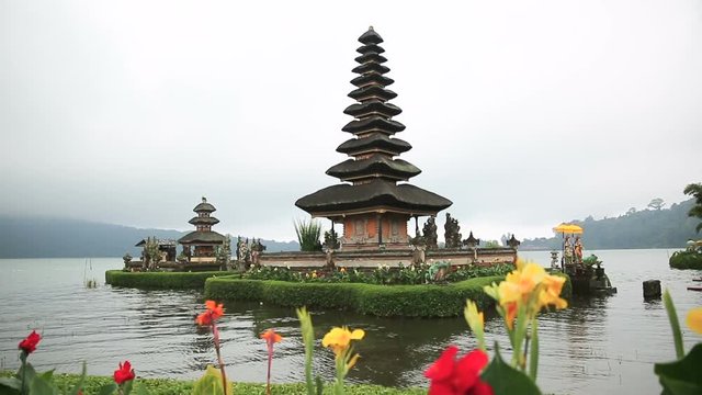 Pura Ulun Danu Temple complex at Lake Bratan in Bedugul, Bali, Indonesia