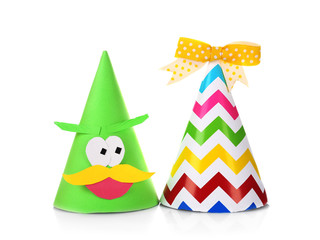 Holiday hats isolated on white