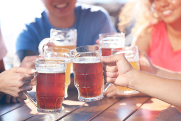 Group of friends hanging out together outdoors